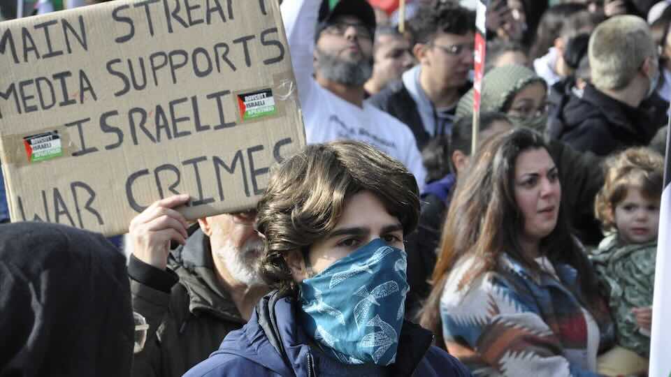 Protestas contra el sesgo mediático contra Palestina. dXmedio.